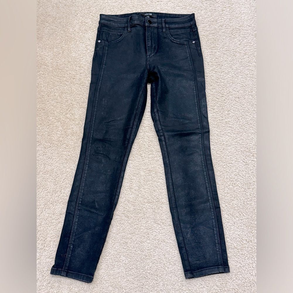 Joe’s Jeans Black Coated High Rise Skinny Jeans Women’s Sz 29 EUC